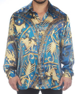 Apollo MAN  Pure Mulberry Men's Silk Shirt ZODIAC Print